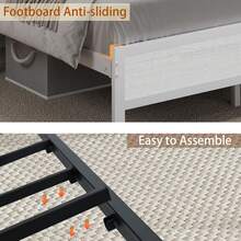 Twin/ Full/ Queen/ King Bed Frame With Storage Headboard, LED Bed Frame With Charging Station, Upholstered Platform Bed Frame With Heavy Duty Metal Slats, No Box Spring Needed, Easy Assembly, Black/ White/ Beige - View 6