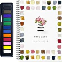 Watercolor Workbook, Lex Watercolor Workbook, Beginner-Friendly Birds Watercolor Workbooks, 12 Colors Watercolor Paint Set With Paint Brush,Mother's Day,Mom's Gift,Back To School,School Supplies