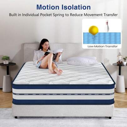 Best Hybrid Anti-Dust Mite Orthopedic  Mattress UK 2025 Medium Firm Double Mattress 4FT69135x190x28cm)- 2000+ Pocket Springs & Memory Foam  7-Zone Ortho Support Medical Fabric, Anti-Mite& Cool Gel  Sit-Tested Reinforced Edges For UK Super King Bedding  45cm Rolled Tube Fits Victorian Stairs Festive Bedroom Upgrade (Halloween/Christmas)