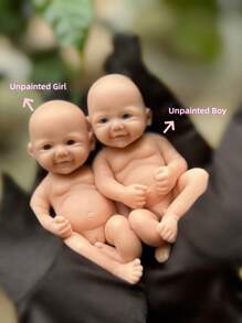 1 PC 6 Inch Super Mini Silicone Girl And Boy Super Soft Touch Painted Newborn Reborn Baby Doll Can Be Bathed In Water Best Gifts For Kids' Birthday, Festival Like Thanksgiving, Halloween And Christmas