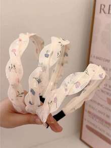 3 piezas Diademas con estampado floral minimalista y fresco, de moda versátil y antideslizante, accesorios de pelo dulces y elegantes para niñas - Multicolor - Ver 10