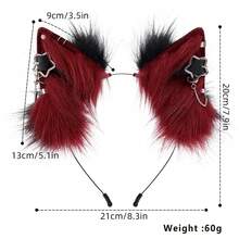 Animal Ears Headband Clip-On, Handmade Fox Wolf Cat Ears For Cosplay Gothic Punk Accessories - 黃色 - 查看 7
