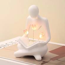 1 pièce Veilleuse abstraite avancée en forme de tulipe, décoration créative, décoration de chambre, cadeau d'anniversaire, accessoires de décoration minimale, décoration de maison moderne pour le salon et la chambre à coucher, décoration centrale, cadeau pour la fête des mères, cadeau de remise des diplômes, décoration de mariage (L'éclairage peut affecter la différence de couleur sur l'image. Le produit spécifique est blanc. Veuillez vous référer à l'image détaillée pour plus d'informations.)