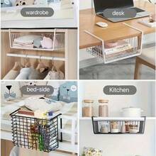 Multi-Layer Hanging Storage Basket, Suitable For Dorm, Wardrobe, Desk, Kitchen Spice Rack, No Installation Required, Space-Saving, Easy Assembly, Versatile Storage Basket