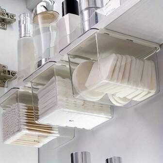 1/3 st förvaringslåda under skåp | Hängande ställ för underskåp, expanderbar badrumsorganiseringshylla | Organisera badrumskommod