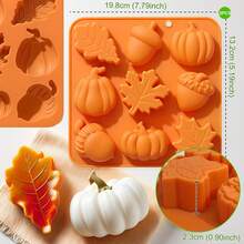 1 pieza Molde de silicona de Halloween Moldes de silicona de otoño Molde de silicona 3D de calabaza Molde de hoja de arce de otoño Molde con forma de bellota Molde con tema de otoño de Halloween para decoraciones de cupcakes, resina, jabón, velas y bandejas de cubitos de hielo