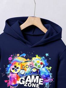 Tween Boy Video Game Graphic Print Hoodie And Sweatpants Set - Royal Blue - View 2