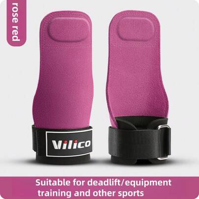 1 Pair Sports & Fitness Protective Gloves, Suitable For Pull-Ups, Bench Press, Super Fiber Wrist Support, Strong Grip Assist Strap, Heavy Duty Lifting Strap