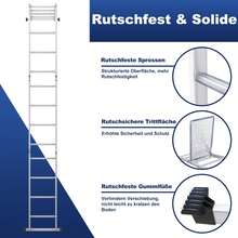 Multi-Purpose Aluminium Ladder 4x3 With Platform, 6-In-1 Folding Ladder, 340cm, Up To 150kg, Silver - Silver - View 4