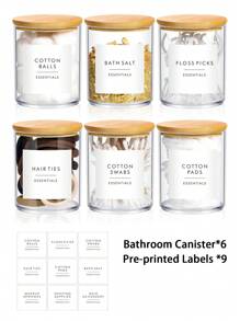 1/2/3/4/6件装棉签收纳盒，带竹盖，圆形棉签收纳架，适用于浴室配件收纳，农舍浴室装饰，波西米亚风格浴室装饰 - 彩色 - 查看 15