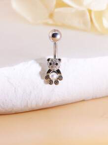 1 pieza Anillo de Ombligo con Forma de Corazón de Circonita Cúbica, Joyería de Piercing Corporal para el Día de San Valentín