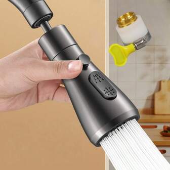 Universal 360° Rotating Faucet Extender, Kitchen Sink Splash Proof Faucet Adapter