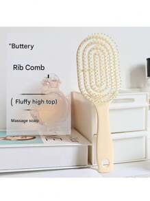 1支双功能空心梳，干湿两用 - 轻柔按摩设计，ABS塑料手柄，适合所有发质，减少打结和毛躁，改善头皮健康，是理想的小礼物，居家必备，日常使用，方便旅行携带，空心圆梳，带蓬松按摩齿的时尚美发造型梳。