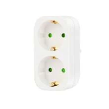 CILIA 1/2pcs Schuko Adapter Socket Wall Outlet Splitter, 250V/16A Space-Saving Multiple Socket, Adapter For Office/Home