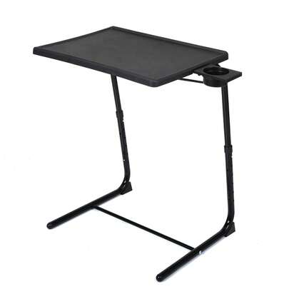 Escritorio de computadora portátil negro, escritorio plegable liviano y portátil, mesa para computadora portátil para cama y sofá, mesa plegable pequeña para espacios pequeños, mesa de altura ajustable, mesa de oficina para oficina en casa, escritorio para niños y adultos.