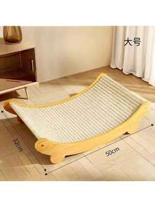 High-Quality Wooden Cat Scratching Post With Curved Cat Bed - Sturdy Furniture Protector, Durable Velvet Material, Easy Assembly, Space Saving Design, Including Replacement Pads & Claw Care Accessories - Essential For Indoor Cats - Multicolor - View 10