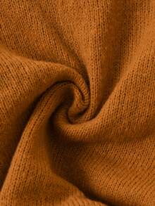 Chaqueta tipo cárdigan con textura de punto estilo retro para niña, para el otoño - Marrón - Ver 7