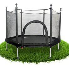 Trampolín Brincolín Tumbling Niños Infantil Red De Seguridad Lona De Salto Negro Cobertor De Resortes Negro - color oscuro - Ver 4