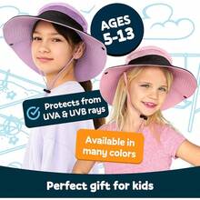 GearTOP Sombrero de Sol de ala Ancha para niños, Sombrero de Pesca para niños y niñas, Sombrero de cubeta para Senderismo, Camping, Pesca, Safari, Playa UPF 50+ - Sombrero de coleta Rosado Claro - Ver 9