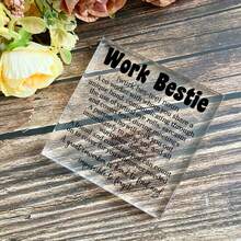 Centerpieces Unique Office Desk Decor - Work Bestie Definition Sign, Great Gifts For Coworkers Women, Cute Office Decor, Office Decorations For Work, Boho Office Decor, And Ideal For Birthday Or Going - Away Scenes