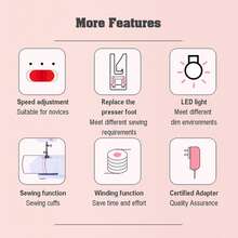 12-Stitch Mini Sewing Machine - Multifunctional Household Sewing Machine With Extension Table, EU Plug - Ideal For Creative Sewing Projects And Versatile Applications - EU E Type Plug(220-240V) - View 5