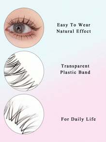 Asiteo 5 对睫毛漫画睫毛纤细假睫毛泰式妆假睫毛隐形细带柔软自然睫毛延长条睫毛，睫毛，睫毛，假睫毛