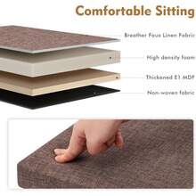 Folding Stool With Storage Box, Linen-Covered Stool, Small Cube Seat, Suitable For Toy Chest, End Of Bed, Shoe Stool, Hallway, Or Seating. Various Colors And Sizes Available. - 棕色 - 查看 4