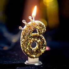1 套 0-9 金色水钻皇冠装饰数字生日蜡烛，DIY 手工生日蛋糕装饰，派对氛围用品，浪漫派对用品，生日蜡烛，适用于生日派对、毕业派对、主题派对 - 金色皇冠 - 查看 18