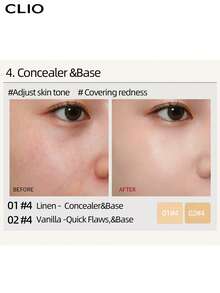 Clio K-Beauty KILL COVER FOUNWEAR 遮瑕調色盤，5色遮瑕混合盤，適用於黑眼圈、瑕疵、臉部膚色校正，質地柔軟平滑，敏感肌可用，輕盈、全遮瑕、保濕、提亮，淺沙色 - #DELIGHT - 查看 7