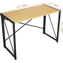 Mcc Direct Folding Desk Workstation Foldable Computer Desk For Office Home Study Writing Table No Assembly Miami - Natural - View 8