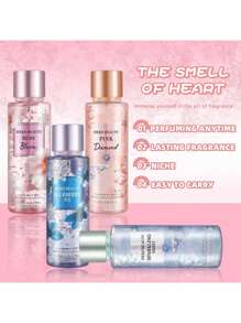 1件装 250毫升巴西喷雾系列，持久留香，粉色、蓝色，空气清新剂，无酒精香氛喷雾，清新空气，衣物除臭，非常适合卧室、客厅、居家、情人节派对。适合送给家人朋友、男朋友和女朋友，小巧便携，是送给亲朋好友的理想礼物 - 多香 - 查看 4