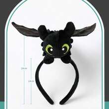 Spin Master Lovely Toothless Plush Headband, Party Decoration Ear Headband, Cute Cartoon Animel Furry Hair Tie, Headpiece, Hairband, Soft Hair Hoop Headbands For Adult/Children, Dopamine Cartoon Plush Funny Headwear Hair Accessories