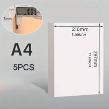 5 件 1 毫米书板、装订板、纸板、设计师书板、白色/牛皮纸/灰色 45pt 重型纸板、书籍装订用品、用于书籍装订封面、剪贴簿和相框背衬