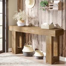 LITTLE TREE 63-Inch Long Console Table, Farmhouse Wooden Sofa Table Behind The Couch, Narrow Entryway Table For Entrance, Hallway, Living Room, Light Walnut - Quả óc chó nhạt - Xem 6