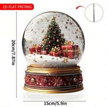 1pc 2D Flat Acrylic Christmas Tree And Snowball Pattern For Christmas Gift Decoration, With 2D Flat Printing - Holiday Desktop Decoration - No Electricity Required - Perfect For Christmas, Thanksgiving, New Year, Birthdays, St. Patrick's Day