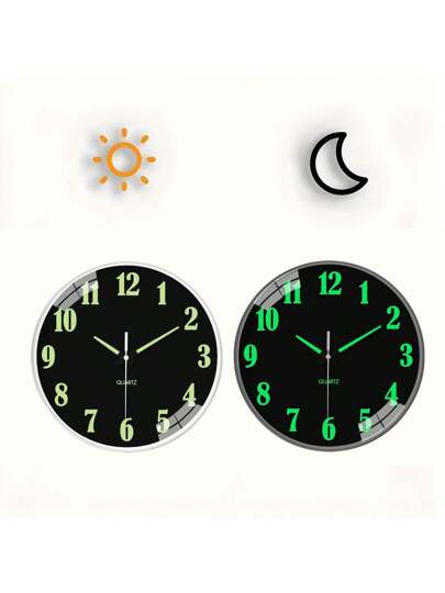 PC Glow In The Dark Wand Clock, Creative Silent Living Room Bedroom, Home Kitchen, Office Easter Friend "10" 12 "(No Battery) (Needs To Absorb Enough Verlichting Energy Shine) view 2