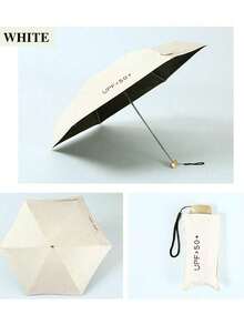 7.5英寸/19厘米迷你折叠伞，便携式户外遮阳伞，防紫外线遮阳伞，带收纳袋，防晒，6根伞骨+加厚黑色防水涂层，户外、旅行、夏季防晒必备，防风防水 - 彩色 - 查看 17