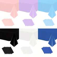 5 Stücke 137x183cm Einweg-Tischdecke Einfarbig, Rechteckige Tischdecke aus PE, geeignet für Hochzeiten, Partys, Geburtstage, Babypartys, Abschluss, Taufen, Bankette, Weihnachtspartys, Heimdekoration