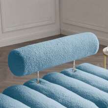 53.2in Width Modern End Of Bed Sofa Stool Fabric Upholstered 2 Seater Sofa Footrest Window Long Stool With Gold Metal Legs For Bedroom Living Room