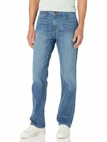 Men's Relaxed Fit Stretch Jeans - Medium Wash - View 1