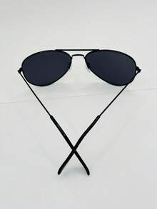 男士夏季時尚復古眼鏡 - 黑色 - 查看 4