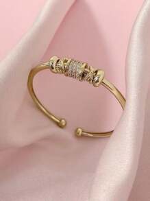 1piece Teen High-End Light Luxury Niche Bracelet With Adjustable Opening Design, Featuring A Slim Waist And Cool Style, As A Hand Jewelry Accessory - Multicolor - View 1