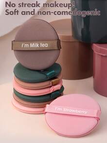 7PCS Water Drop Shape Cushion Powder Puff, I'm Strawberry Wet & Dry Dual Use Makeup Sponge Blender For Foundation Liquid Cream Powder, Reusable Cosmetic Puff With Storage Container - Multicolor - View 6
