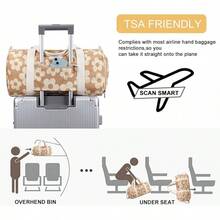 BLUBOON Bolsa de lona para niñas y niños, bonita bolsa de gimnasio con compartimento para zapatos y separación para objetos húmedos, impermeable, para deportes durante la noche - Beige Floral Grande 157 - Ver 6