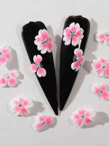 12 件 3D 手工花瓣美甲配件精美亚克力美甲配件指甲水宝石设计 3D 花朵美甲装饰 DIY 美甲首饰女士女孩美甲用品指甲美甲饰品 - 彩色 - 查看 13