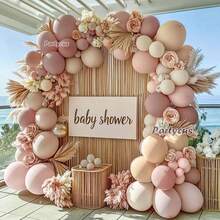 113 pezzi Set di palloncini in lattice colore rosa macaron, rosa crepuscolo, bianco sabbia, albicocca, adatto per compleanni, matrimoni, baby shower, lauree, anniversari, battesimi, estate, feste a tema, sfondi, decorazioni per la casa, San Valentino, Ognissanti, Natale, Ringraziamento