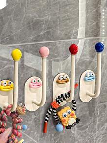 多巴胺挂钩发圈收纳架浴室发饰发夹皮筋头箍钩发绳饰品粘钩 - 彩色 - 查看 13