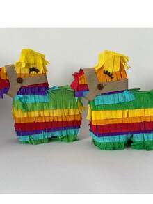 2 mini piñatas de burrito, tamaño 15 cm - Verde - Ver 3