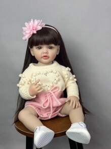 1pc 55cm/22inch Lifelike Reborn Doll, Bath Toy, Soft Full Body Silicone Vinyl Princess BaBe Doll, Birthday Christmas Gift Easter Gift