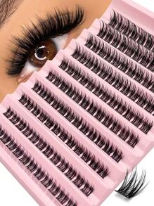 Asiteo 120 片 D 卷单根睫毛簇，蓬松浓密 DIY 睫毛延长，自然簇状睫毛，适合日常和特殊场合睫毛簇、睫毛簇、单根睫毛、睫毛、假睫毛